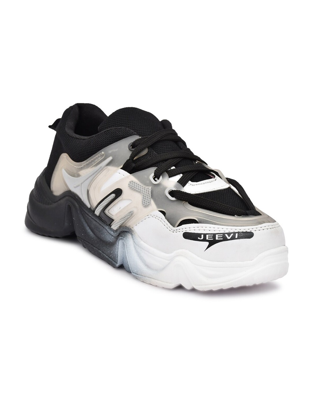 

JEEVI Women Walking Non-Marking Shoes, Black
