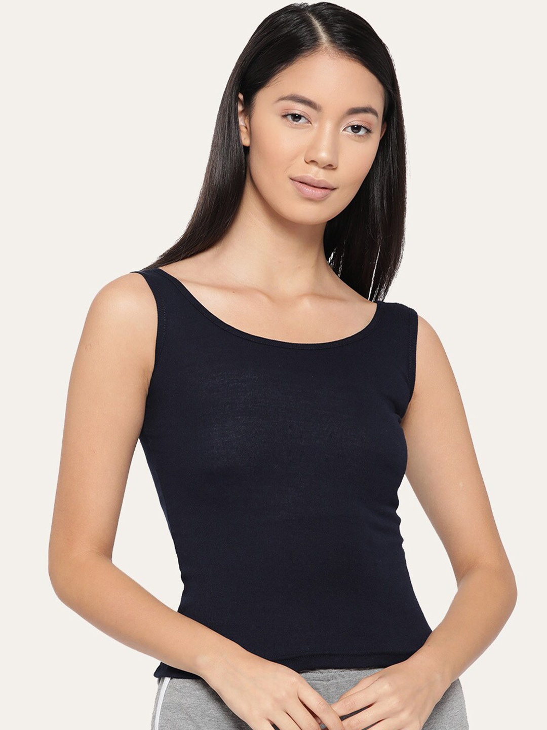 

Lady Lyka Non Padded Cotton Camisole, Navy blue