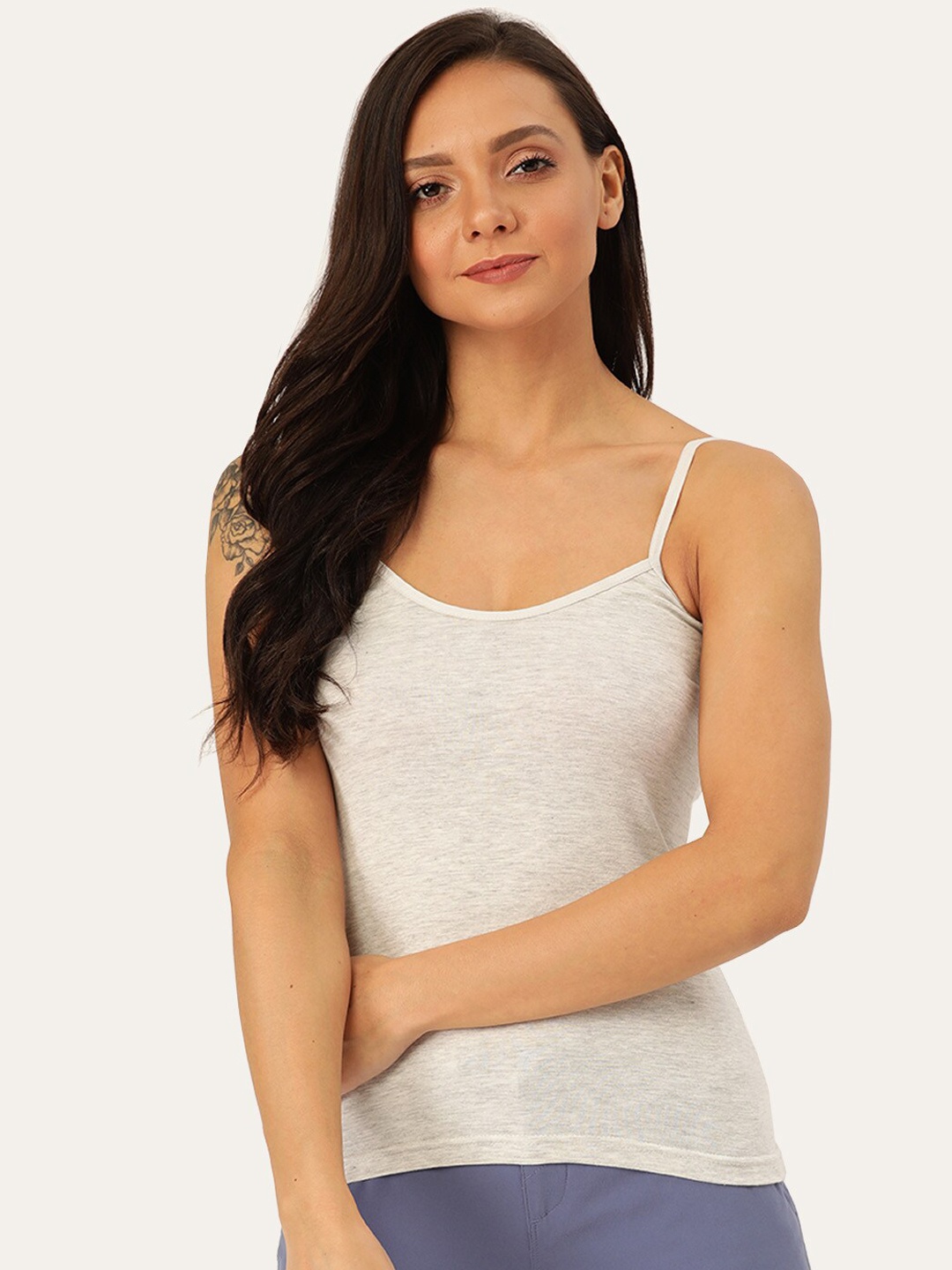 

Lady Lyka Non Padded Shoulder Straps Cotton Camisole, Grey