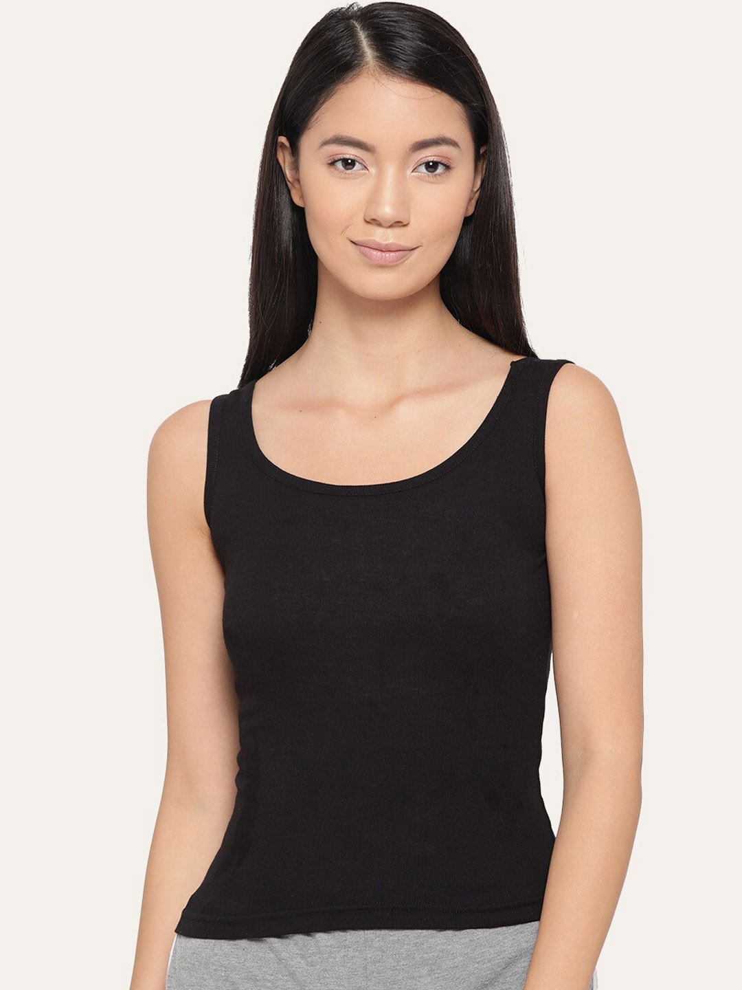 

Lady Lyka Non Padded Cotton Tank Top Camisole, Black