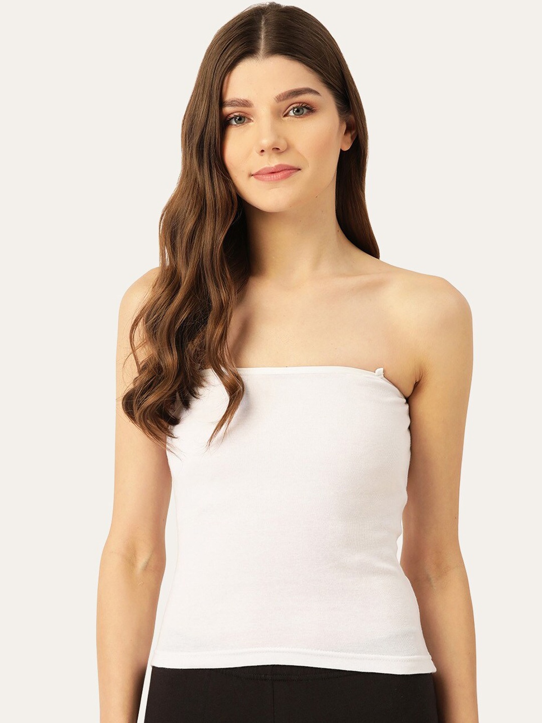 

Lady Lyka Non Padded Transparent Shoulder Straps Cotton Camisole, White