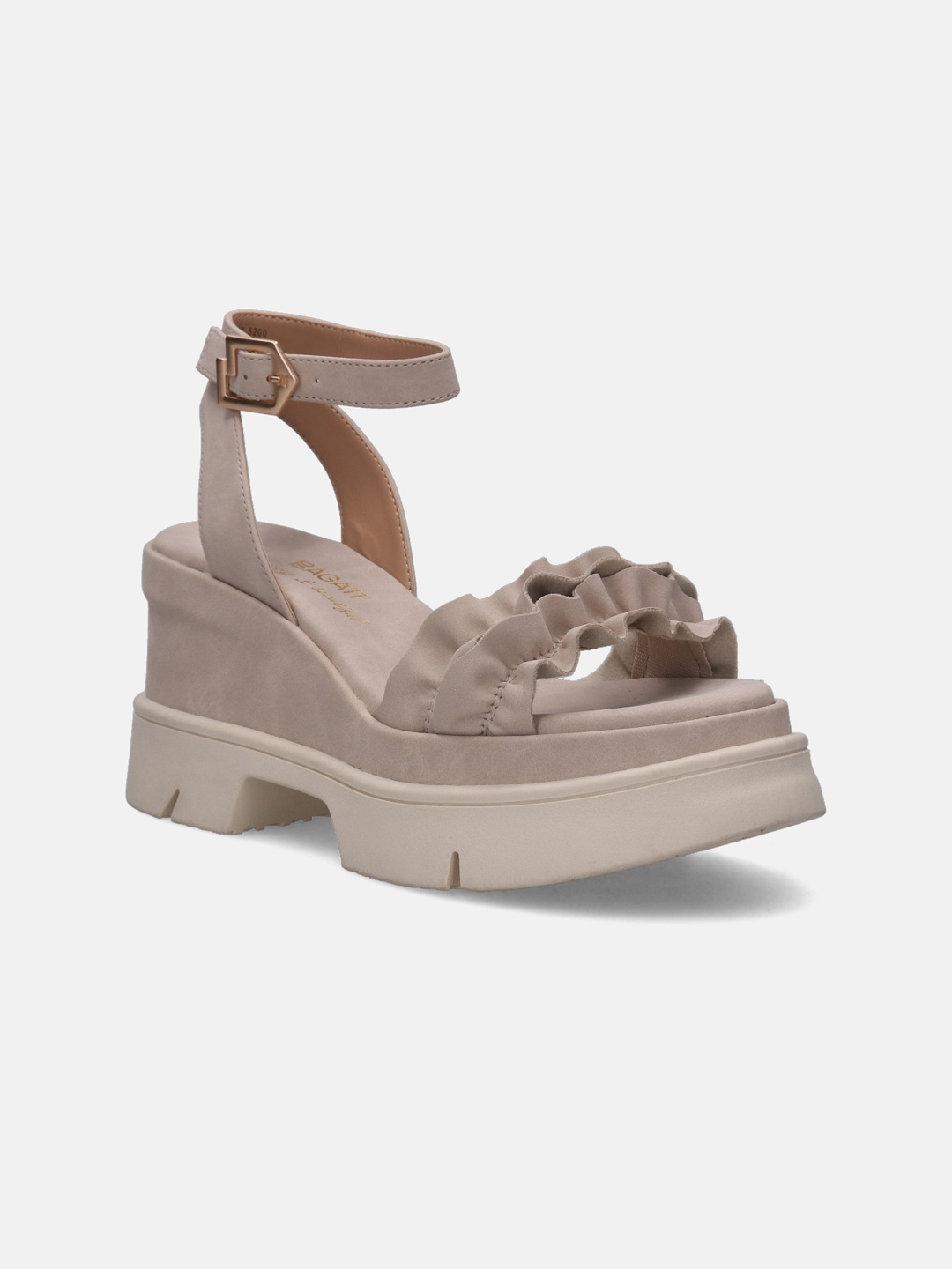 

BAGATT Trish Ankle Looped Platform Heels, Beige
