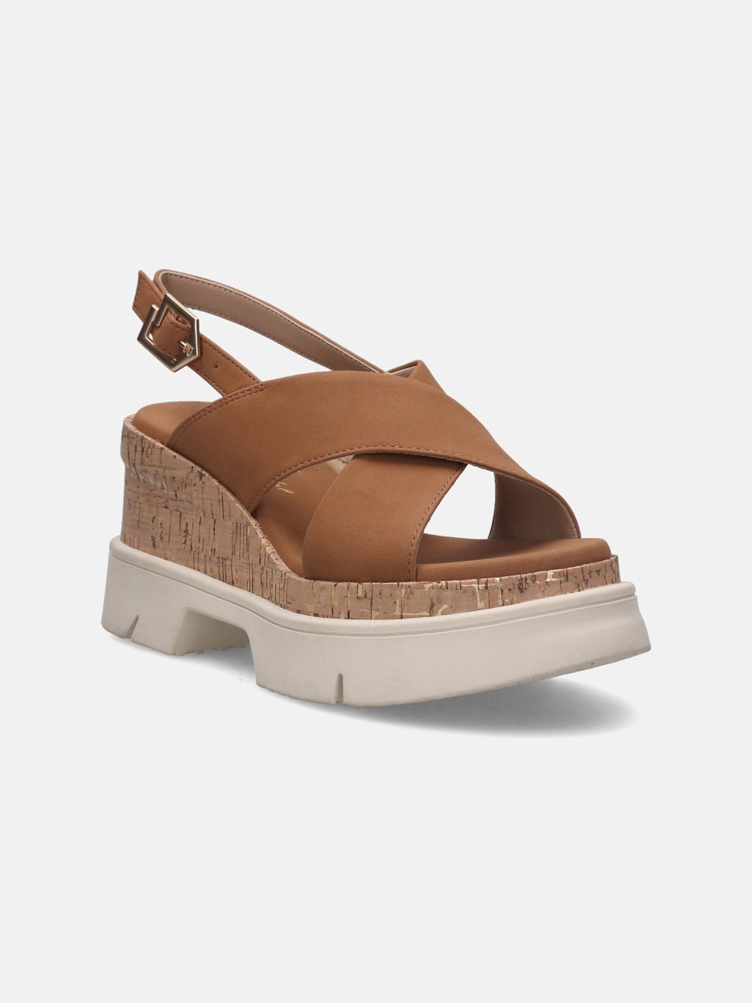 

BAGATT Trish Criss-Cross Strap Platform Heels, Brown