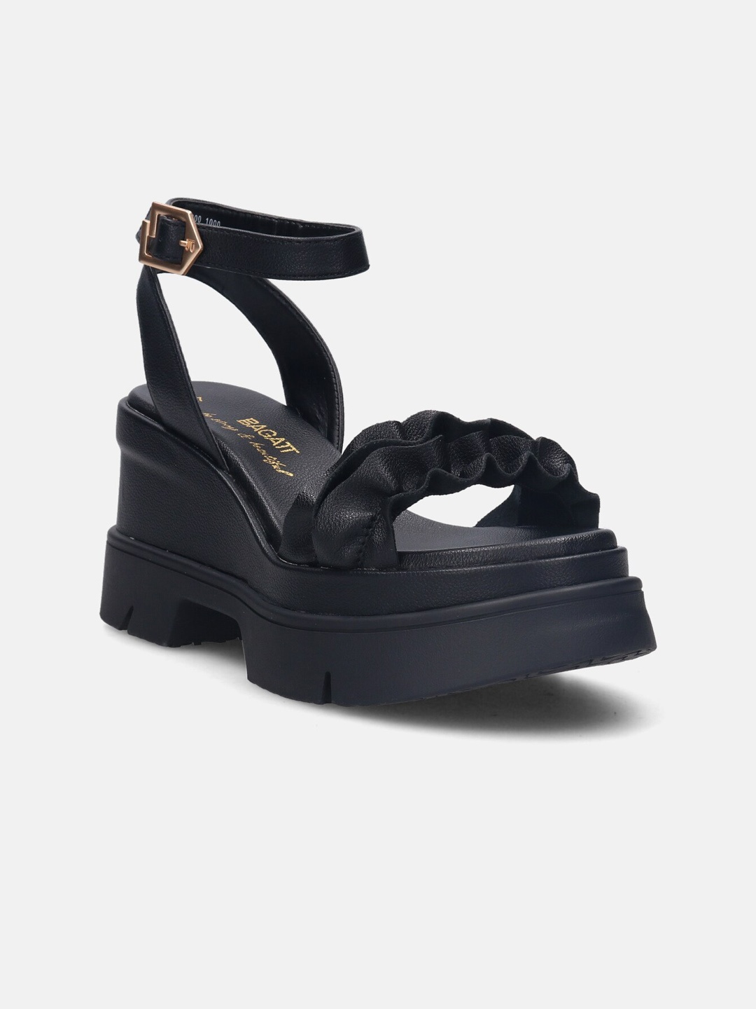 

BAGATT Trish Ankle Looped Platform Heels, Black