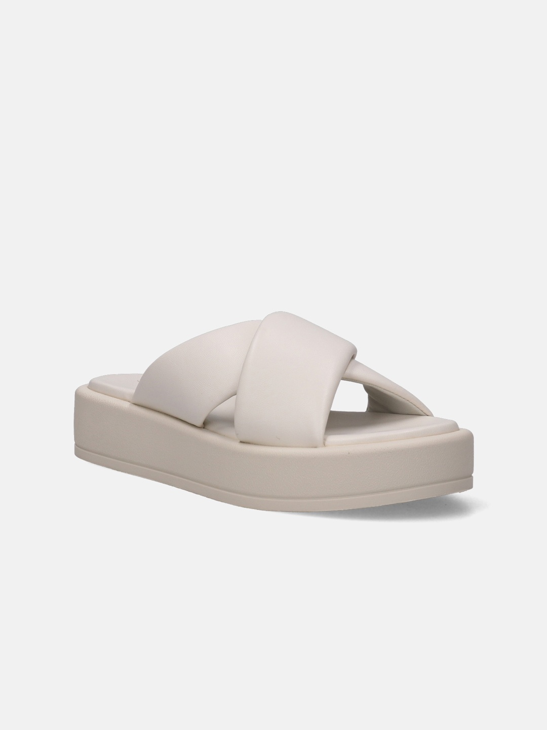 

BAGATT Hanoi Women Cross Straps Open Toe Flats, White