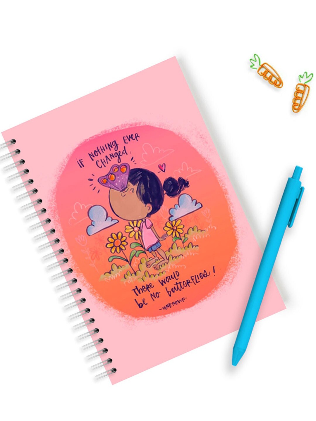 

Alicia Souza Butterflies Printed Spiral Notebook, Pink