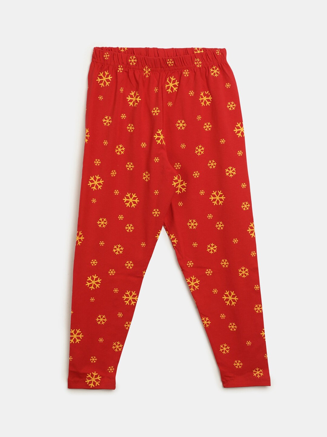 

V-Mart Girls Printed Ankle-Length Cotton Lycra Leggings, Red