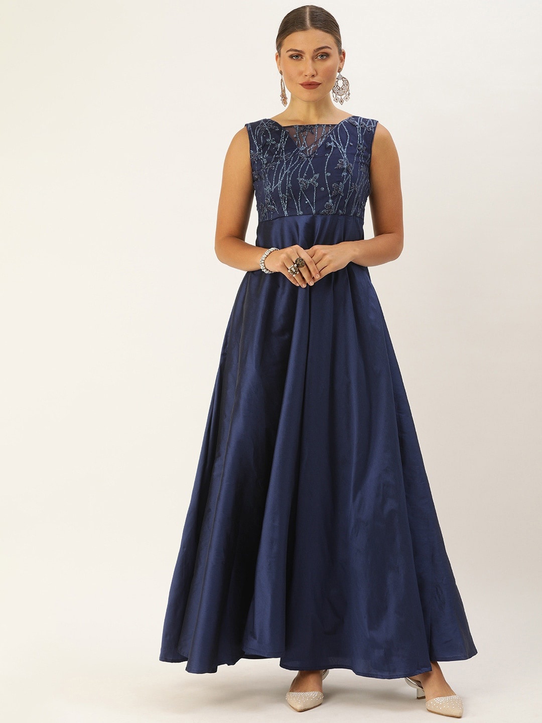 

Ethnovog Embellished Maxi Dress, Blue