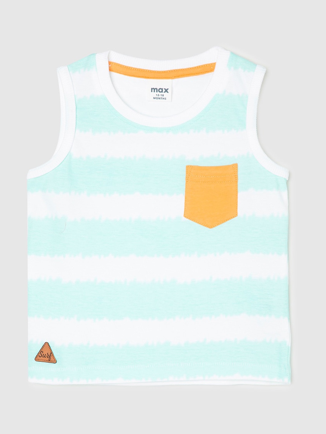 

max Infants Boys Striped Pure Cotton T-shirt, Blue
