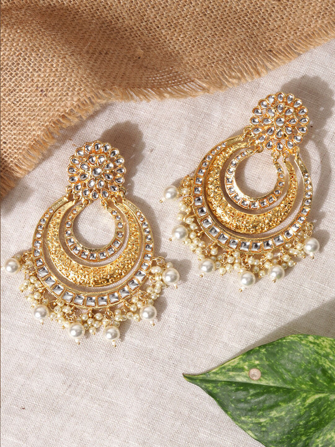 

Fida Gold-Plated Crescent Chandbali Earrings