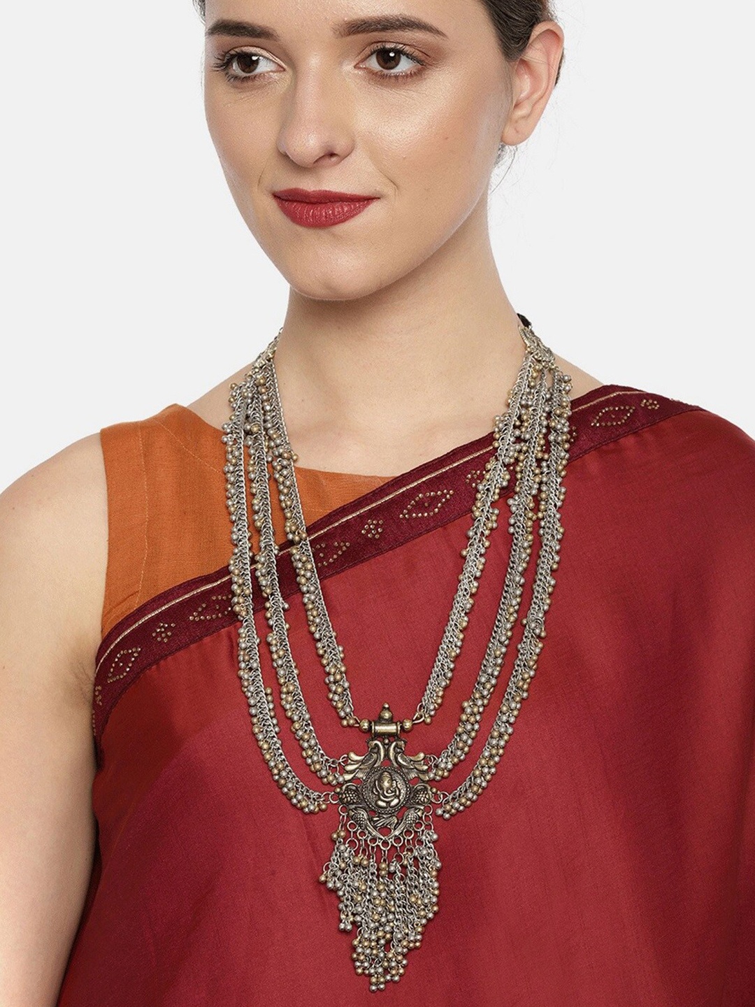 

Fida Gold-Plated Stone Studded Layered Necklace