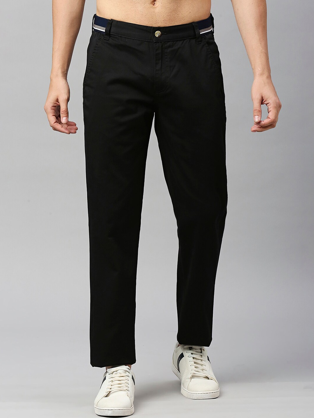 

Thomas Scott Men Mid-Rise Classic Slim Fit Trousers, Black