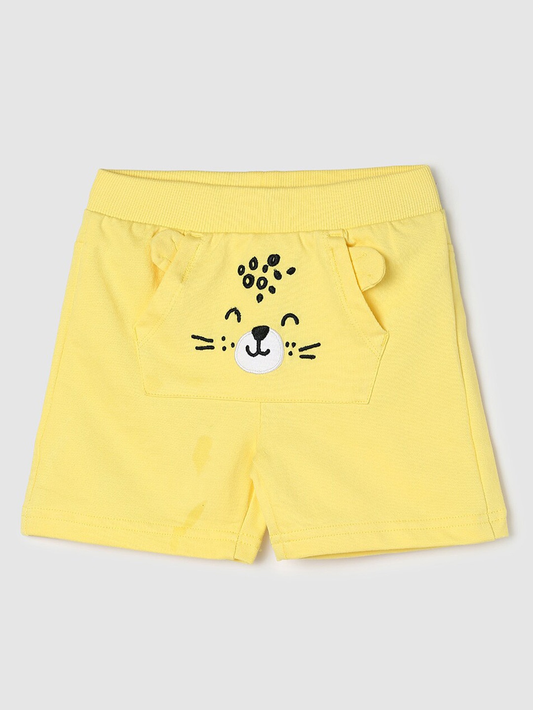 

max Boys Graphic Printed Mid-Rise Pure Cotton Shorts, Yellow
