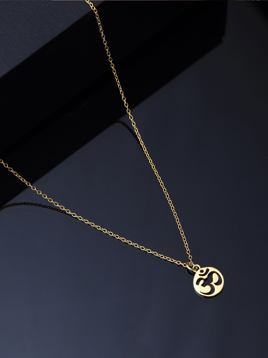 

VIRAASI 925 Sterling Silver Gold Plated Religious Om Necklace