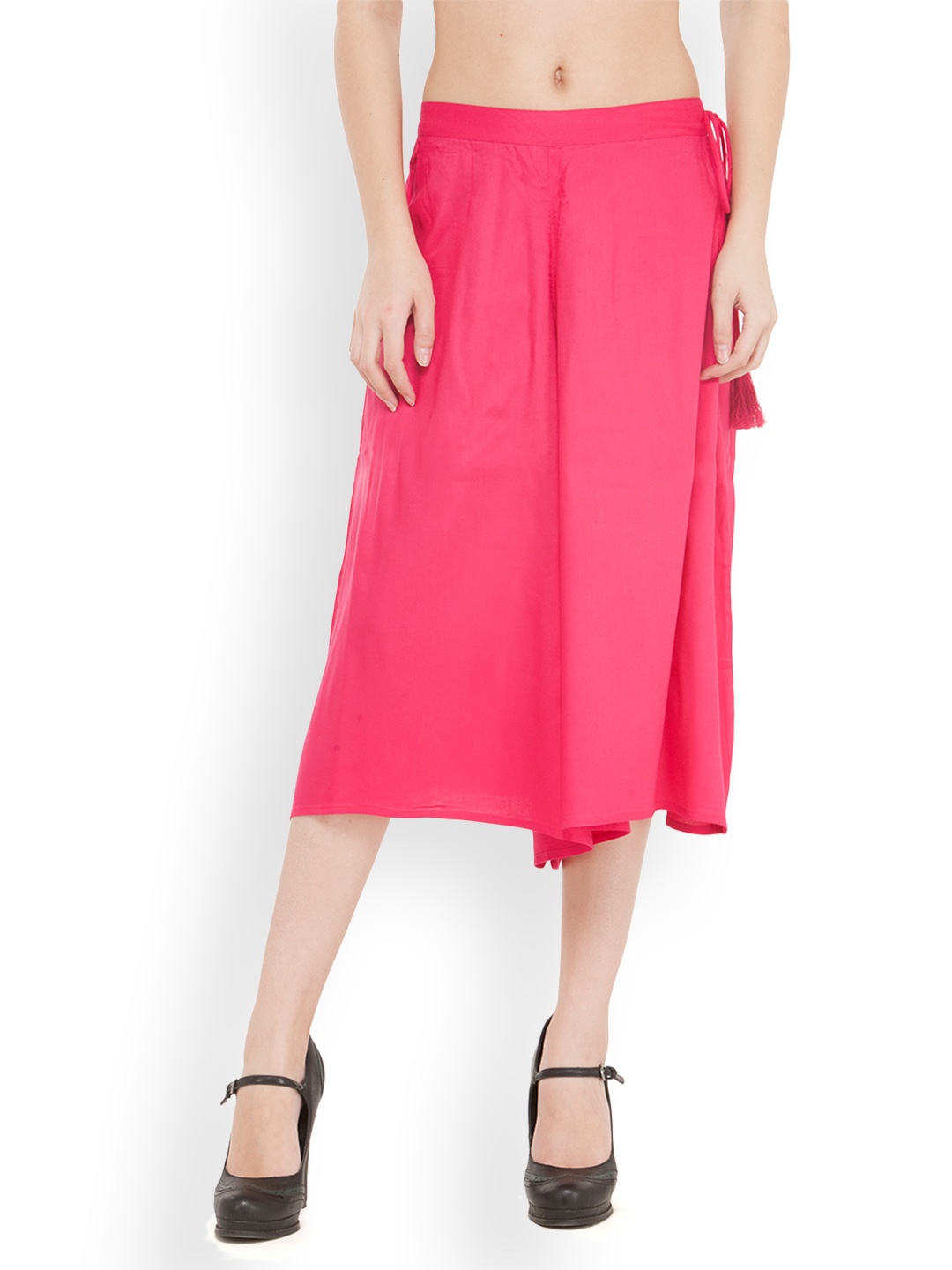 

Bitterlime Women Pink Solid Flared Palazzos