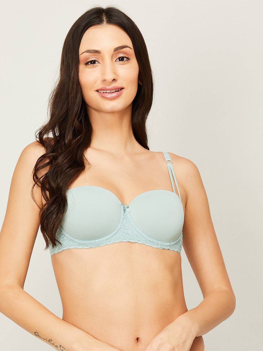 

Ginger by Lifestyle Floral Lace Non Padded Non-Wired Medium Coverage UV Protection Bra, Green