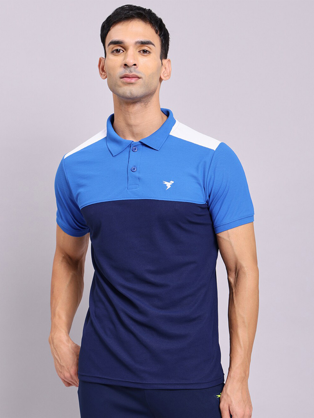 

Technosport Polo Collar Slim Fit Antimicrobial Sports T-shirt, Blue