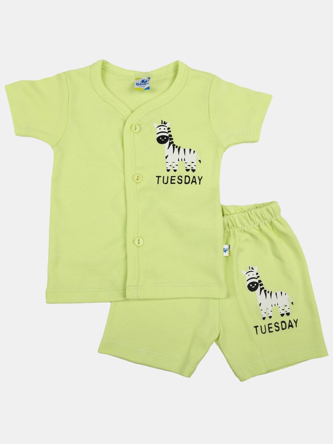 

V-Mart Infants Kids Printed Pure Cotton Shirt with Shorts, Green