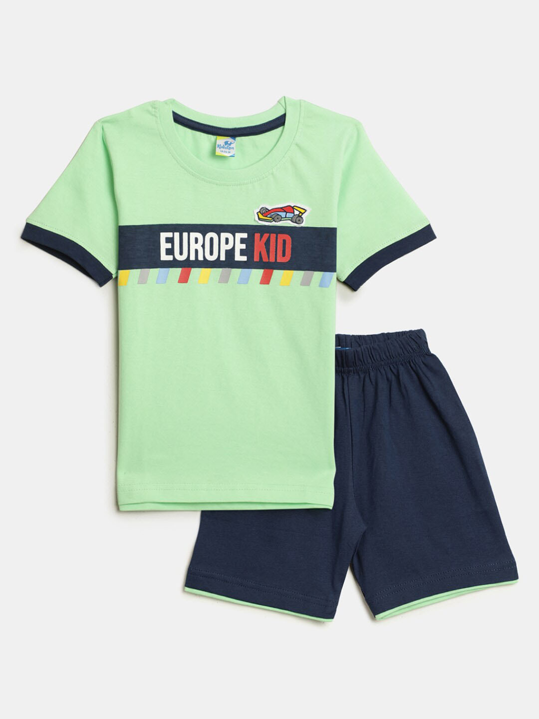 

V-Mart Infants Boys Printed Pure Cotton T-shirt with Shorts, Green