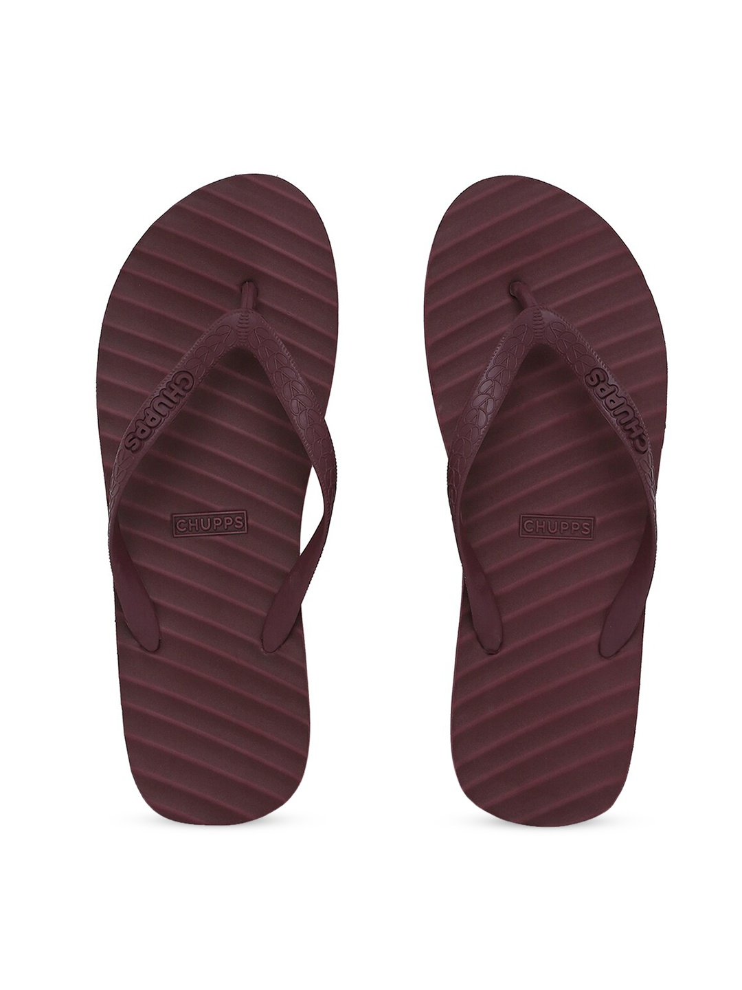 

CHUPPS Women Monochrome Collection Rubber Thong Flip-Flops, Maroon