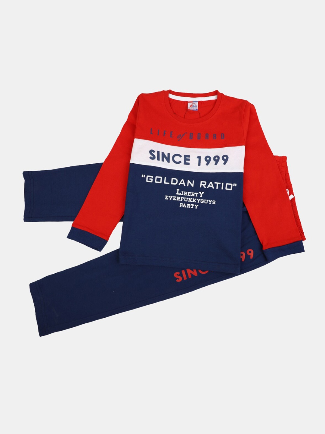 

V-Mart Kids Printed T-shirt with Trousers, Red
