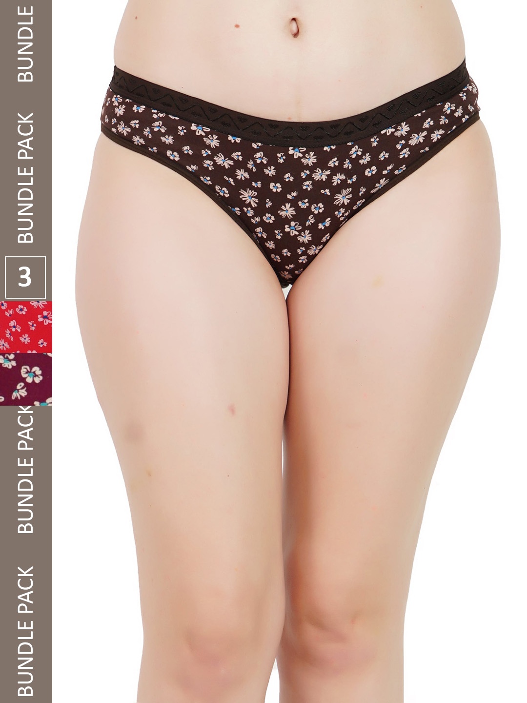 

LADYLAND Women Pack Of 3 Assorted Floral Printed Cotton Hipster Briefs