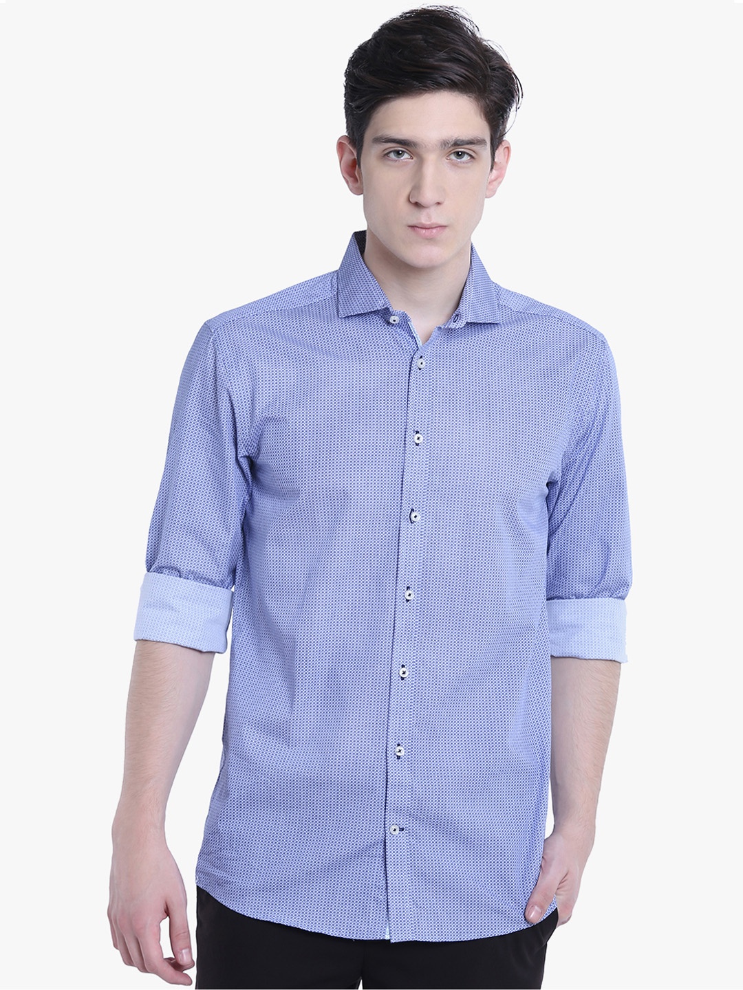 

Bruun & Stengade Men Blue Classic Slim Fit Printed Casual Shirt