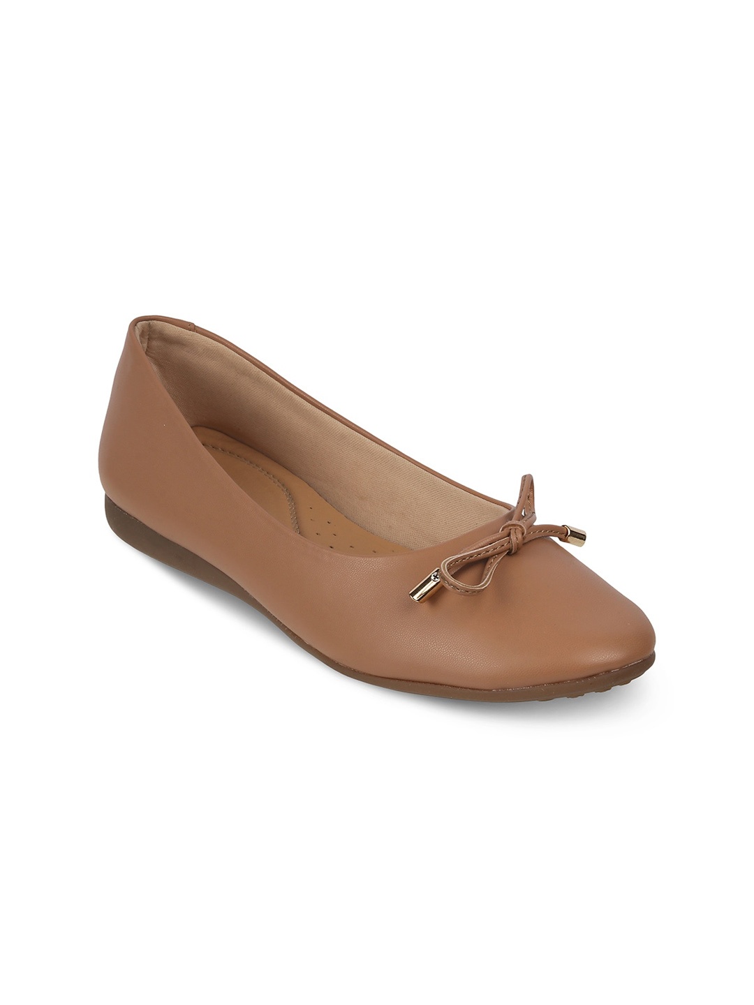 

PEPPER Women Slip-On Ballerinas With Bows, Tan