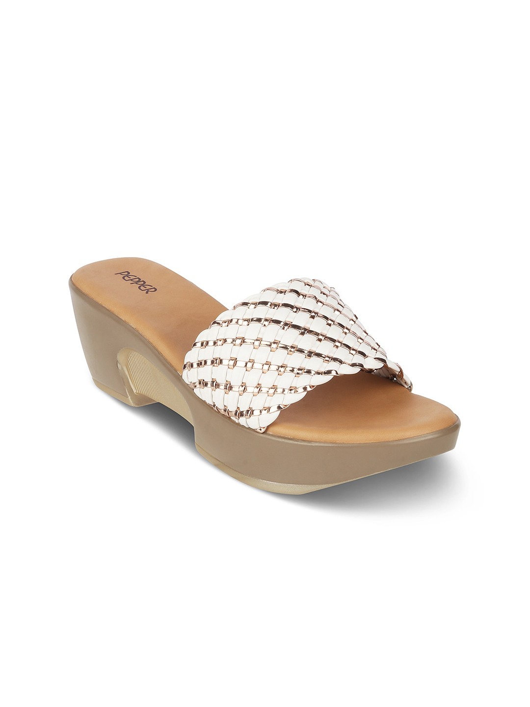 

PEPPER Embellished Platform Heels, White