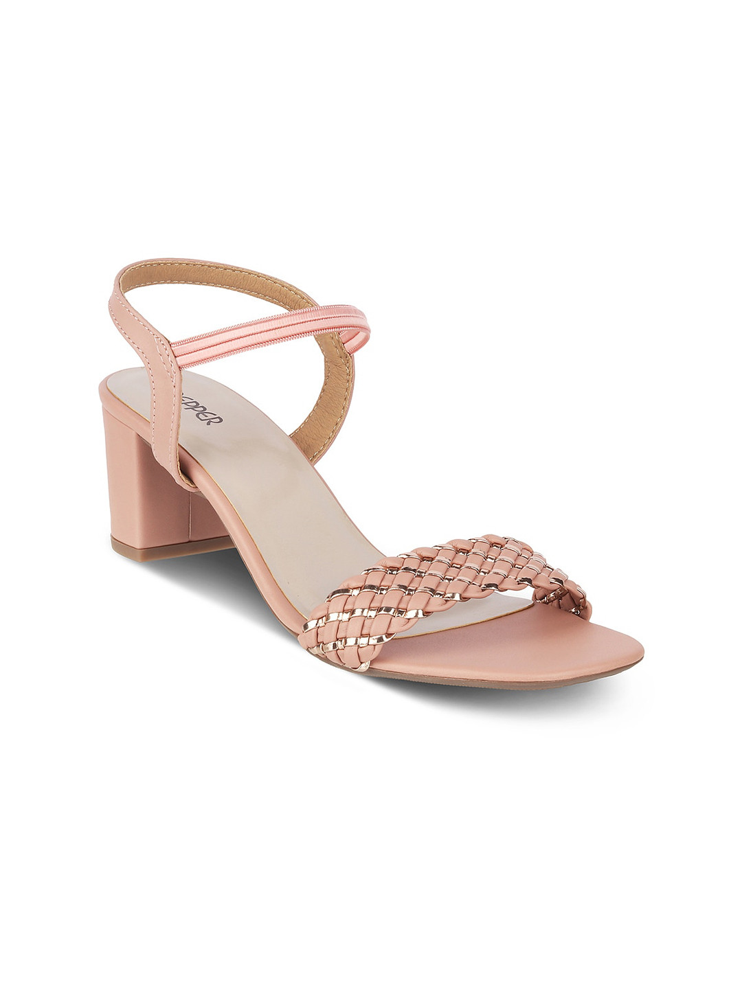 

PEPPER Open Toe Block Heels, Peach