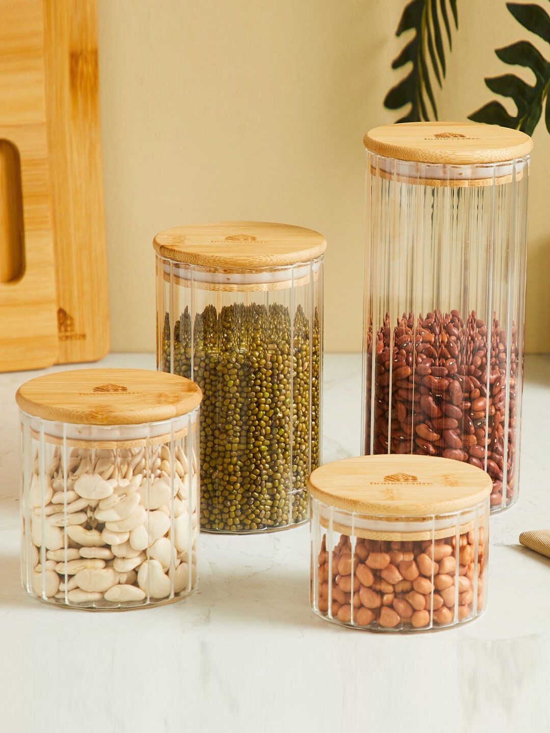 

Home Centre Transparent Borosilicate Glass Storage Canister With Bamboo Lid - 250ml
