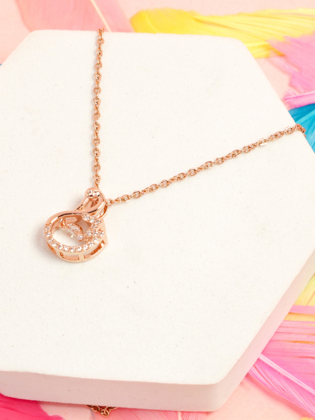 

SALTY Rose Gold-Plated Swarovski Swan Necklace