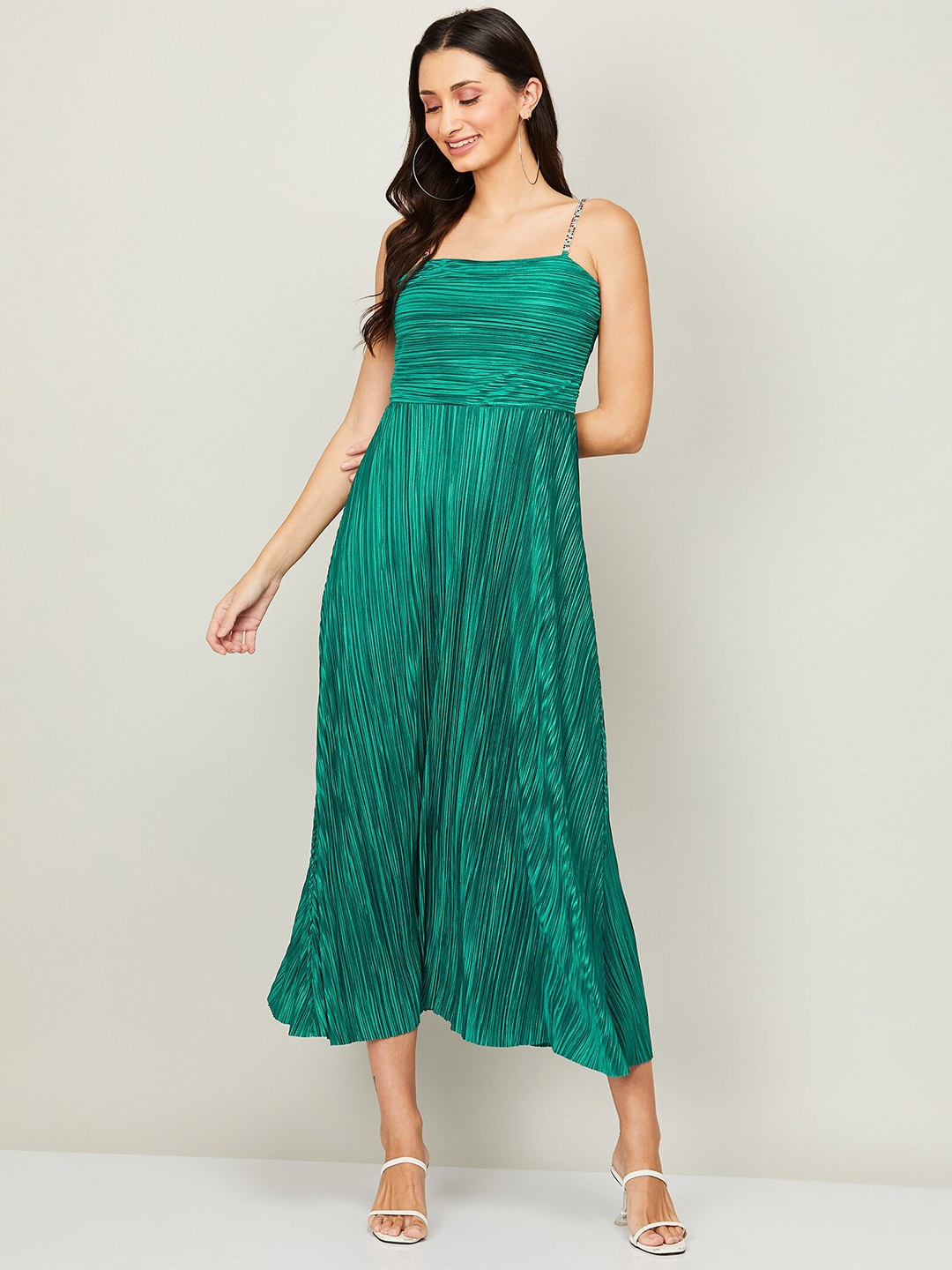 

CODE by Lifestyle Shoulder Straps Maxi Midi Dress, Green