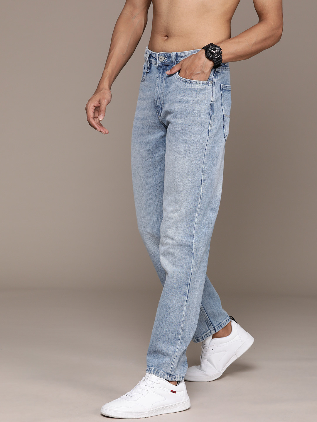 

The Roadster Lifestyle Co. Pure Cotton Relaxed Fit Jeans, Blue