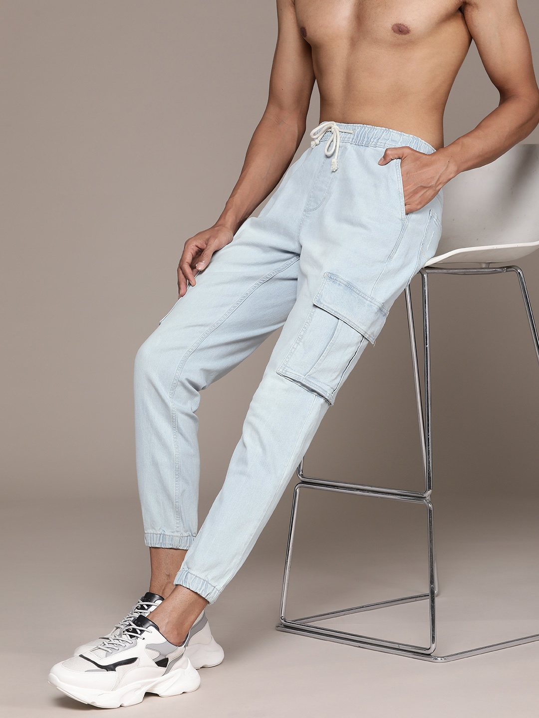 

The Roadster Lifestyle Co. Stretchable Denim Cargo Jogger, Blue