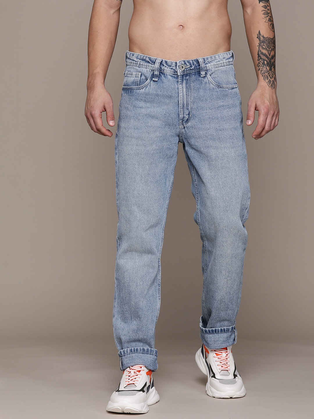 

The Roadster Lifestyle Co. Relaxed Fit Pure Cotton Light Fade Jeans, Blue