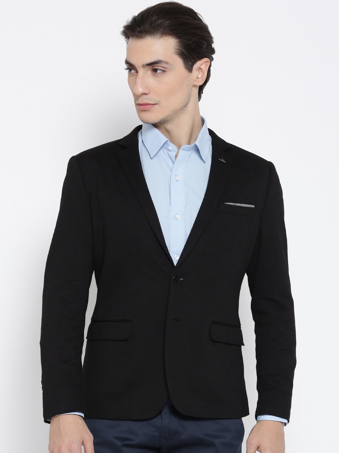 

Arrow New York Black Single-Breasted Slim Fit Formal Blazer