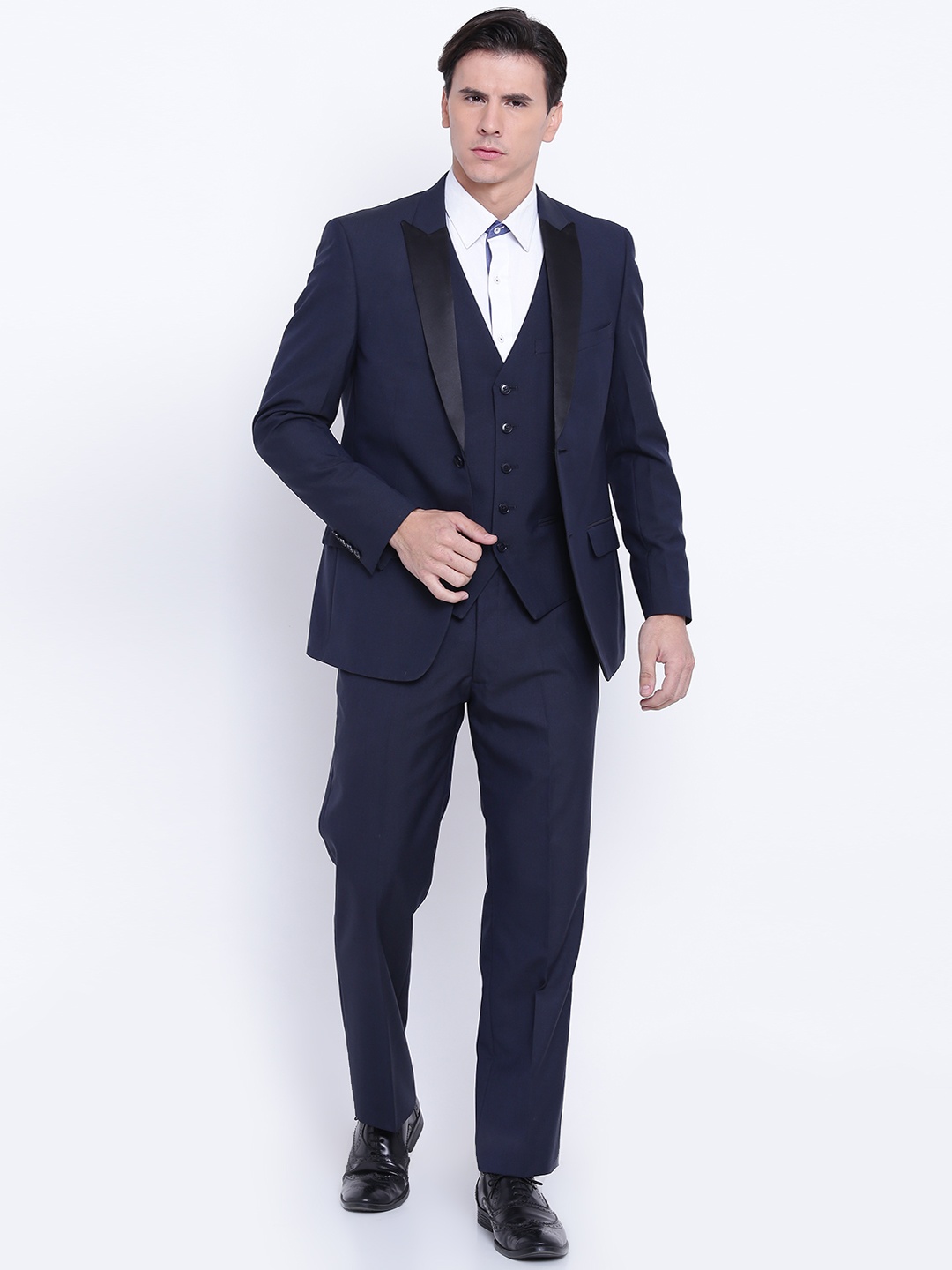 

Arrow Navy Blue Tailored Fit Single-Breasted Formal Suit