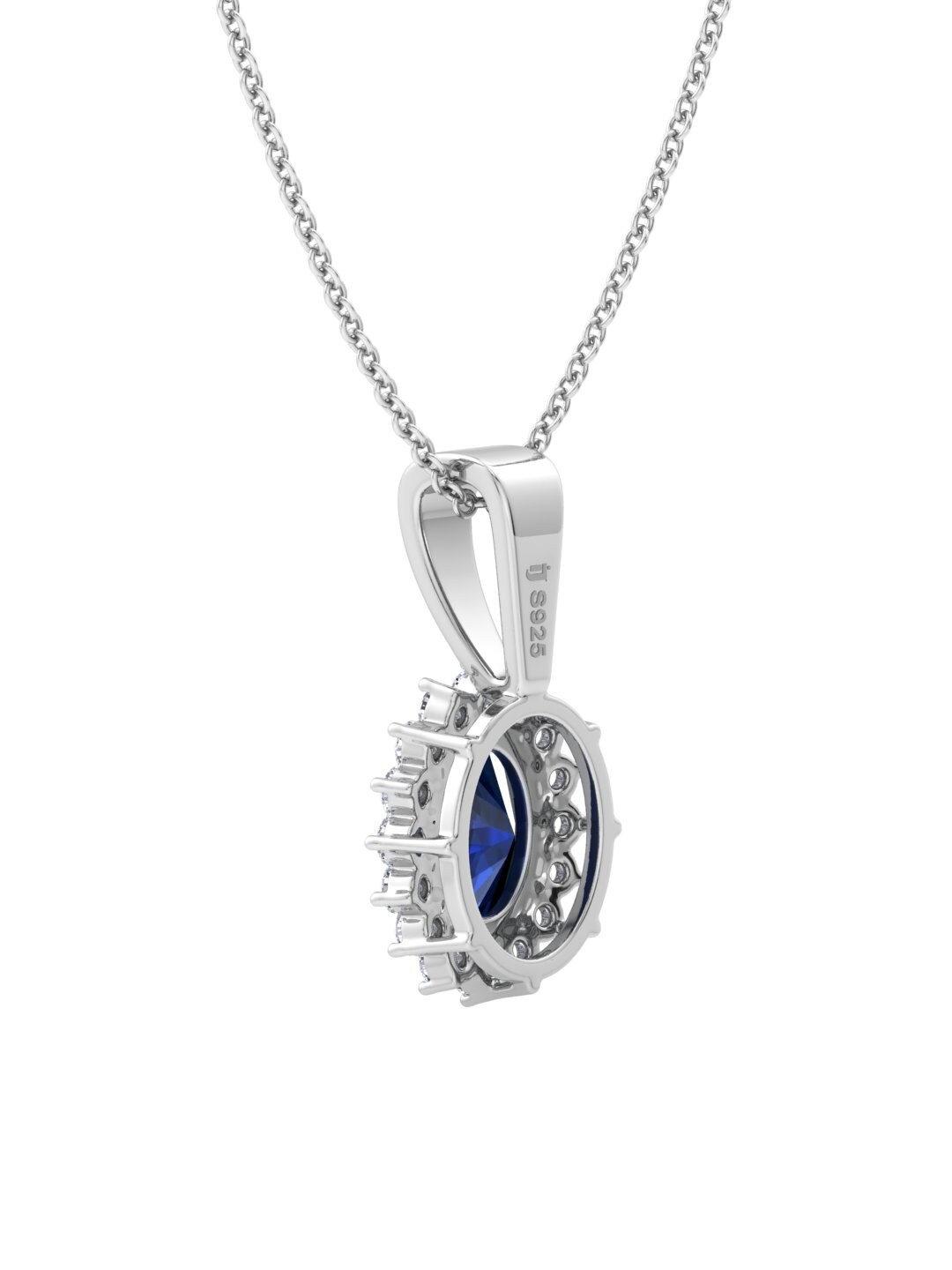 

Inddus Jewels Rhodium-Plated CZ-Studded Pendant With Chain, Silver