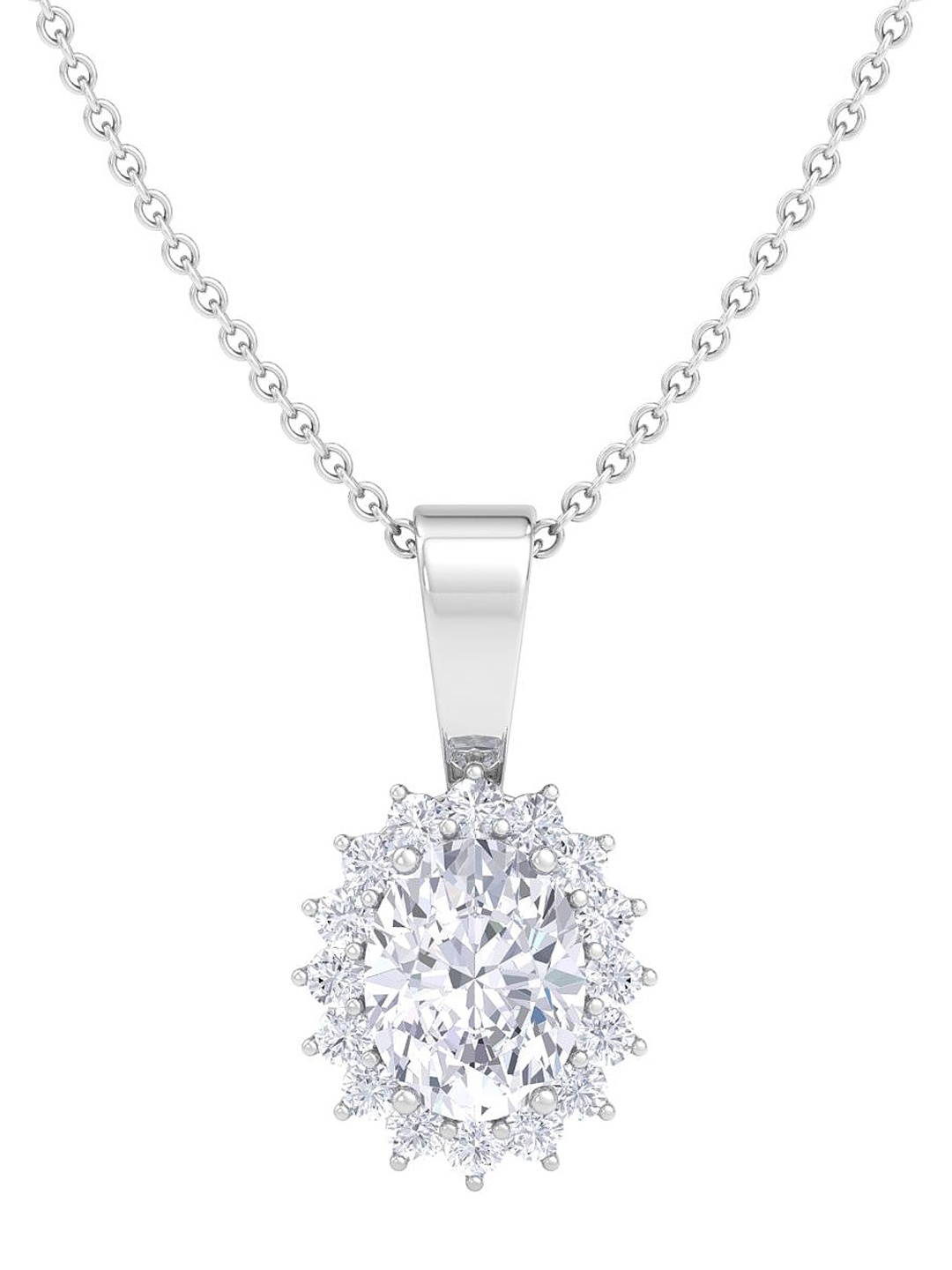 

Inddus Jewels 925 Sterling Silver Rhodium-Plated Heart Shaped Pendant With Chain
