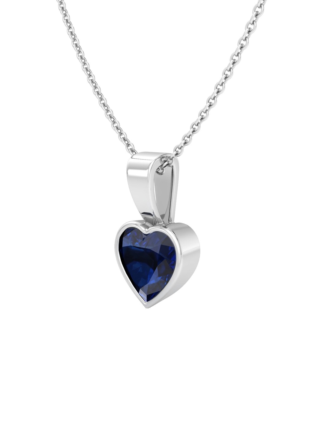 

Inddus Jewels 925 Sterling Silver Rhodium-Plated Heart Shaped CZ Pendant With Chain