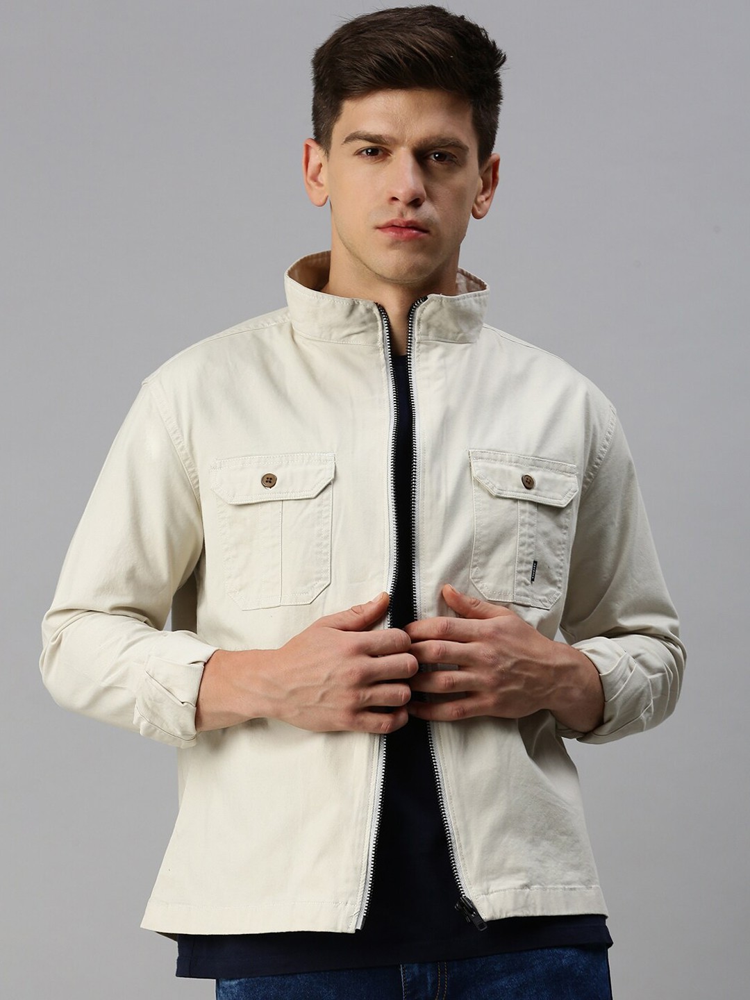 

SHOWOFF Windcheater Denim Jacket, Off white