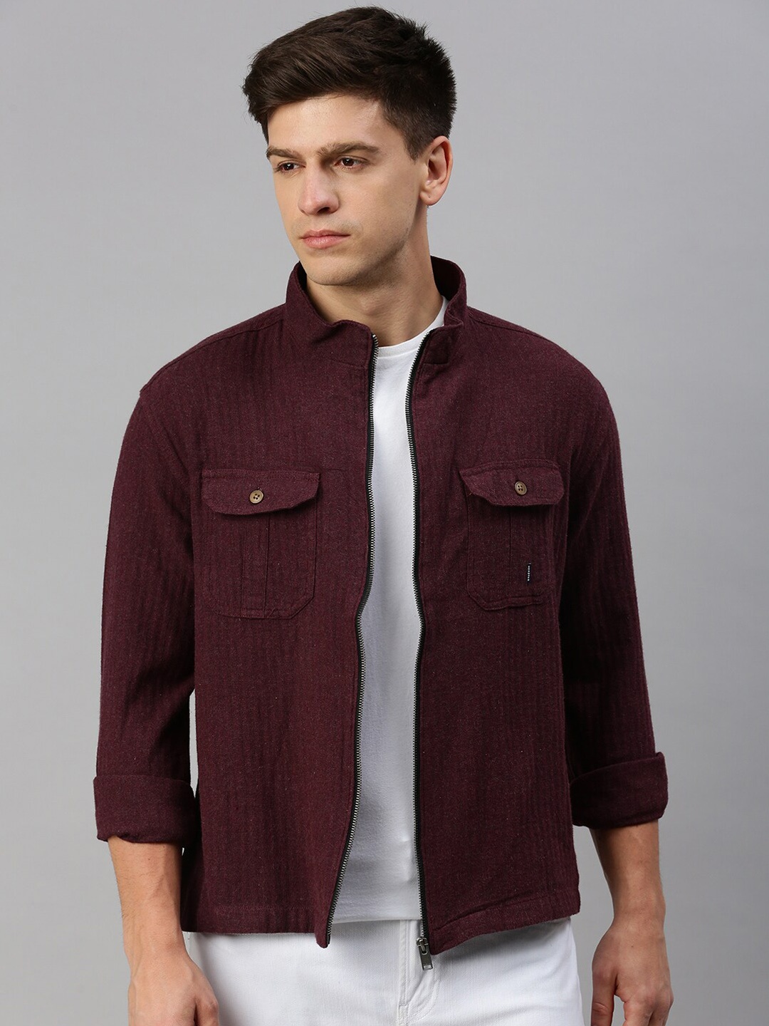 

SHOWOFF Windcheater Cotton Tailored Jacket, Burgundy