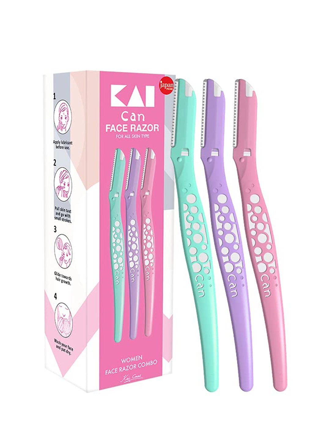 

KAI 3 Pcs Can Bubble Face Razors, Multi