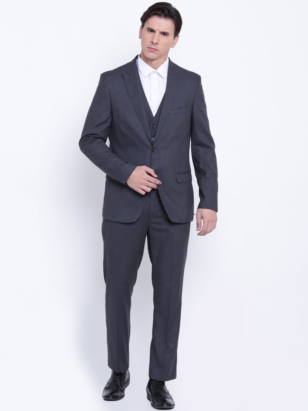 

Arrow Men Charcoal Grey Tailored Fit Single-Breasted Formal Suit