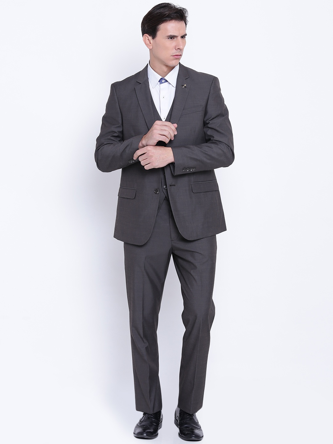 

Arrow Men Coffee Brown Tailored Fit Single-Breasted Formal Suit