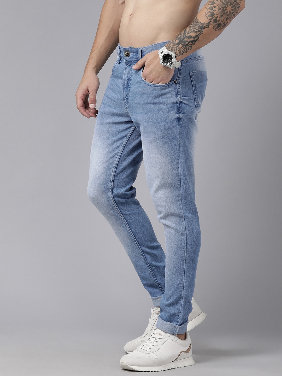 

The Roadster Lifestyle Co. Slim Tapered Fit Stretchable Jeans, Blue