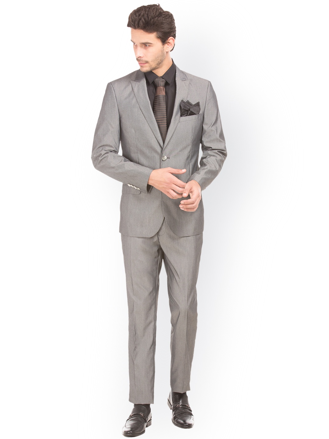 

Arrow Men Grey Single-Breasted Regular Fit Formal Suit