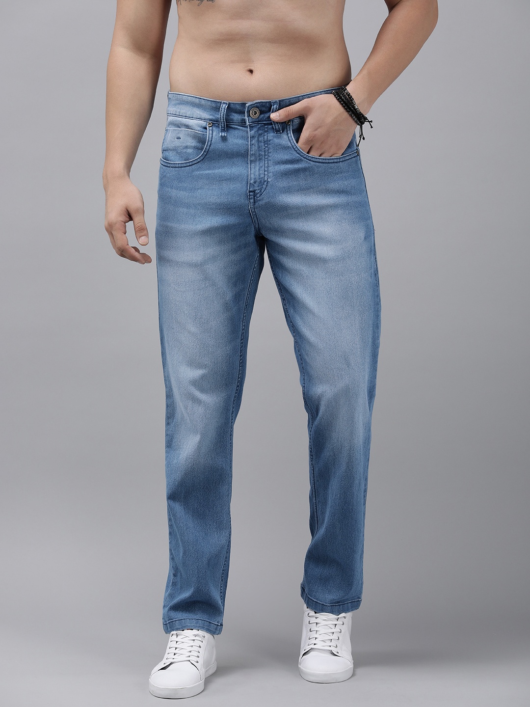 

The Roadster Life Co. Men Heavy Fade Stretchable Jeans, Blue