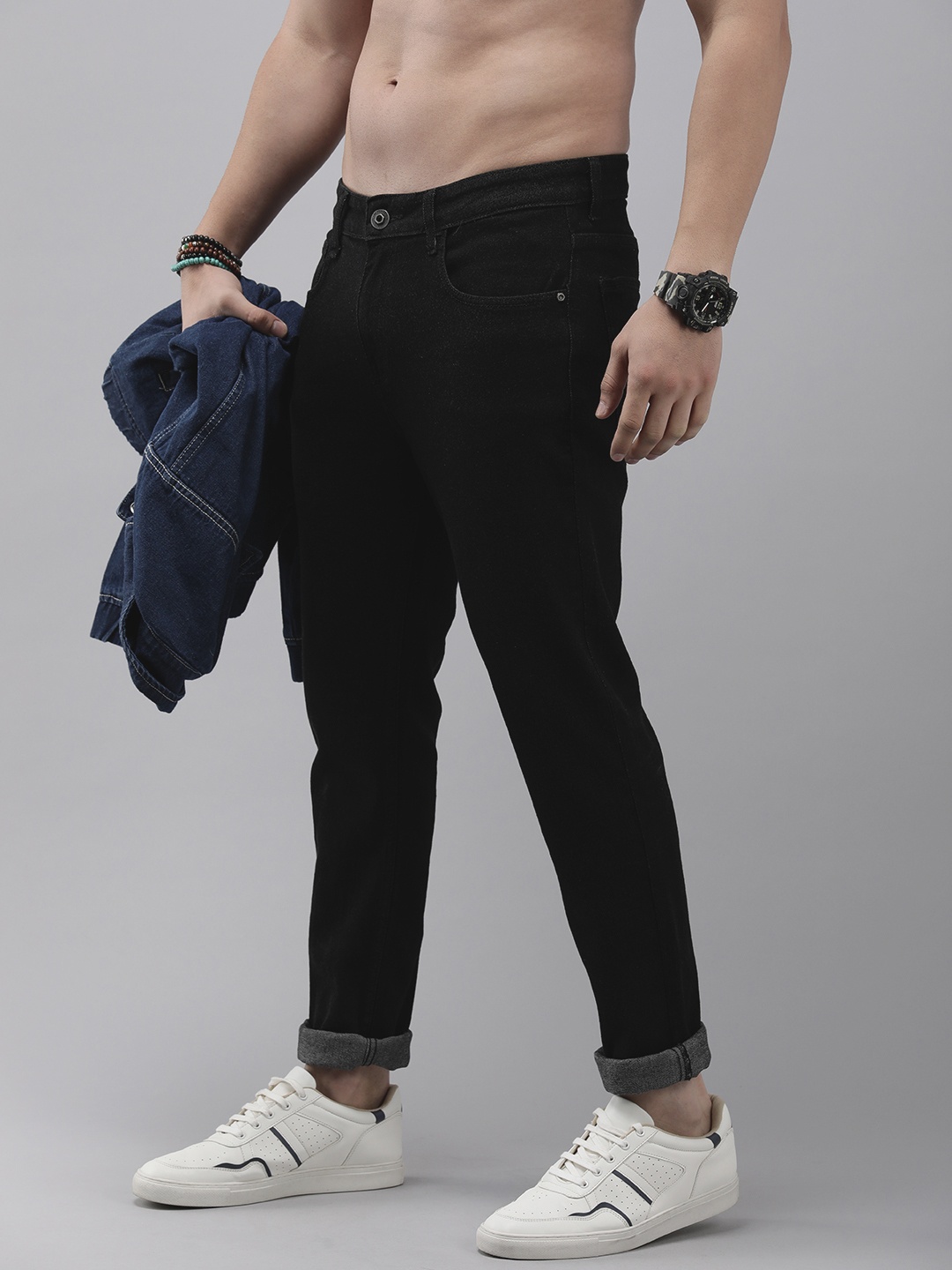 

The Roadster Lifestyle Co. Men Slim Fit Stretchable Jeans, Black